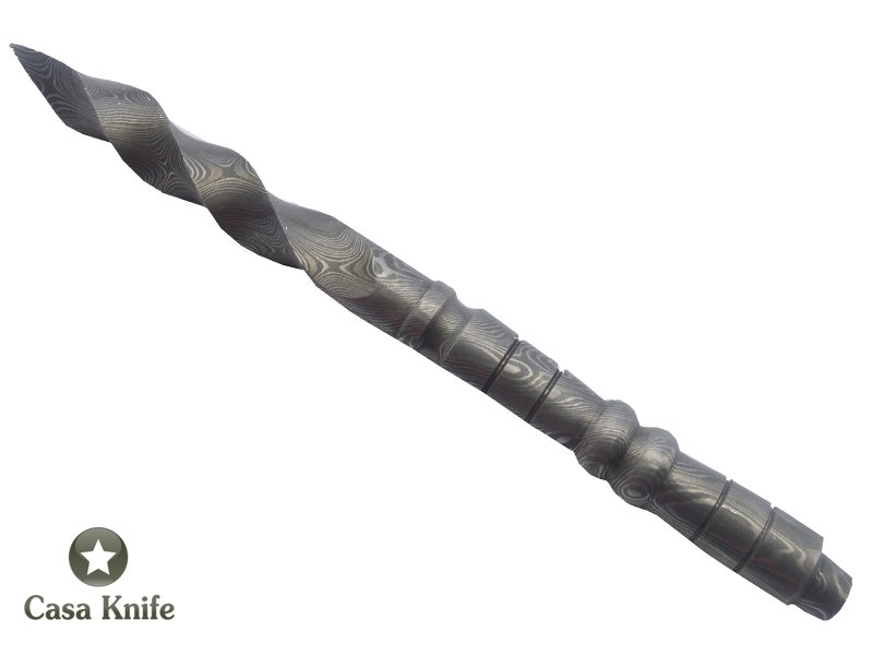Adaga Kris para colecionador forjado em aço damasco 15N20 / 1095 / 58 HCR / 288 camadas, 26 cm