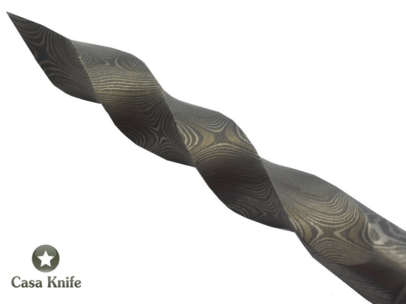 Adaga Kris para colecionador forjado em aço damasco 15N20 / 1095 / 58 HCR / 288 camadas, 26 cm