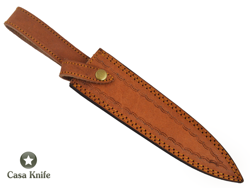 Adaga Kris para colecionador forjado em aço damasco. Empunhadura em chifre de búfalo, 35 cm