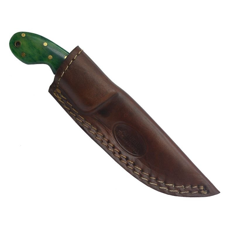 Adam Shaw faca em aço inoxidável com empunhadura em osso de camelo tingido 16 cm