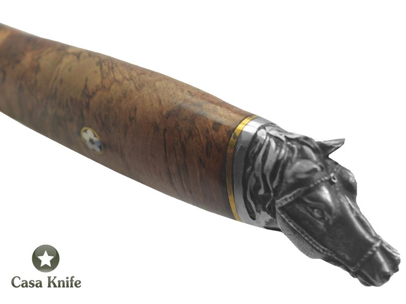 Adelar Filippon faca para churrasco para colecionador forjado em aço 5160. Empunhadura em Radica de Jabuticaba, 30 cm