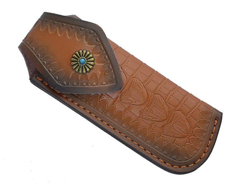 Adelar Filippon Canivete Friction Folder para colecionador em aço damasco. Empunhadura em chifre de cervo, 18 cm