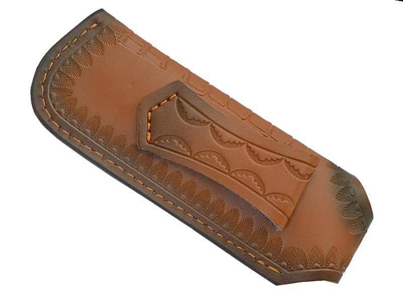 Adelar Filippon Canivete Friction Folder para colecionador em aço damasco. Empunhadura em chifre de cervo, 18 cm