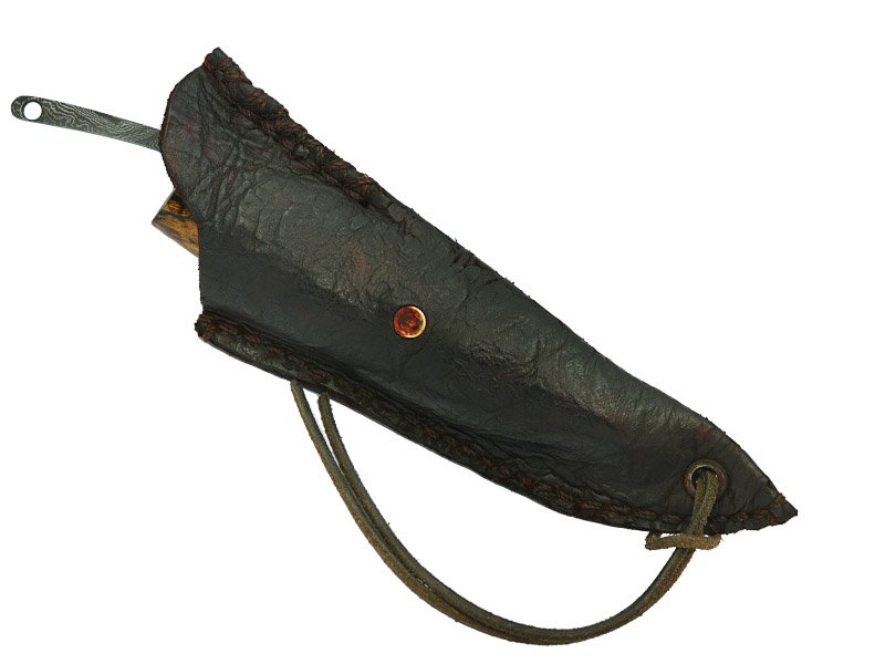Adelar Filippon Canivete Friction Folder para colecionador em aço damasco. Empunhadura Spalted de plátano estabilizado, 21 cm