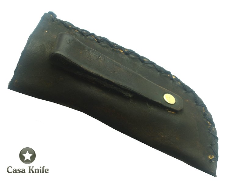 Adelar Filippon Canivete Friction Folder para colecionador em aço damasco com empunhadura em chifre de cervo, 15 cm