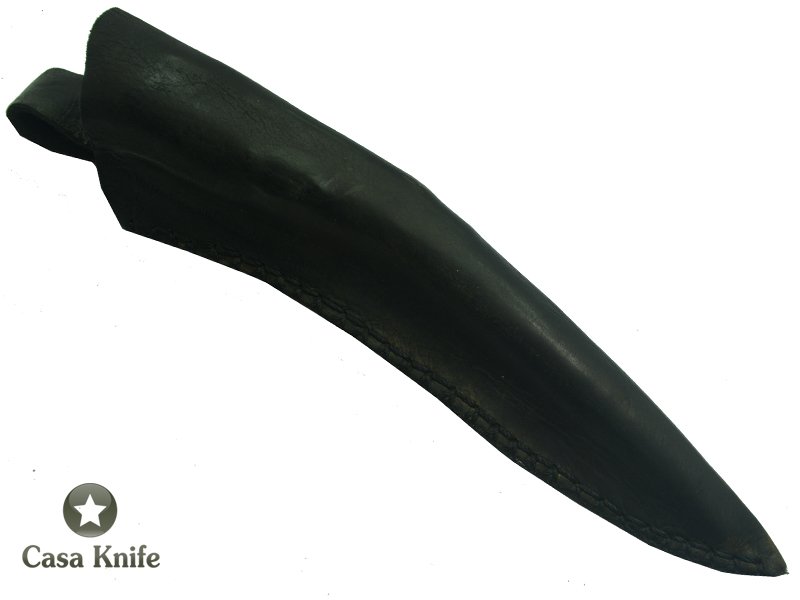 Adelar Filippon Canivete gigante para colecionador em aço damasco com empunhadura em chifre de cervo, 44 cm