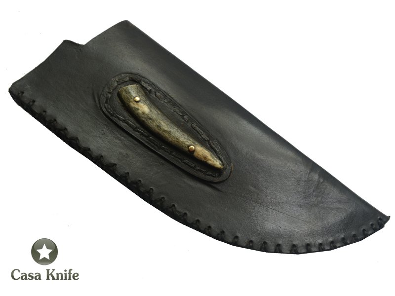 Adelar Filippon cutelo para colecionador forjado em aço C- 75. Empunhadura em Cedro madeira Estabilizada e uma linda Roseta de cervo, 35 cm