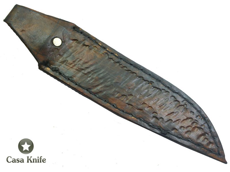 Adelar Filippon faca para colecionador forjada em aço C 75 Fosfatizado, empunhadura em Louro com detalhes em Chifre de Búfalo, 29 cm