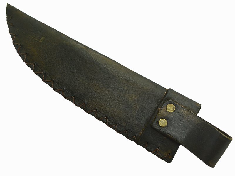 Adelar Filippon faca bowie para colecionador forjada em aço damasco. Empunhadura em chifre de cervo, 32 cm