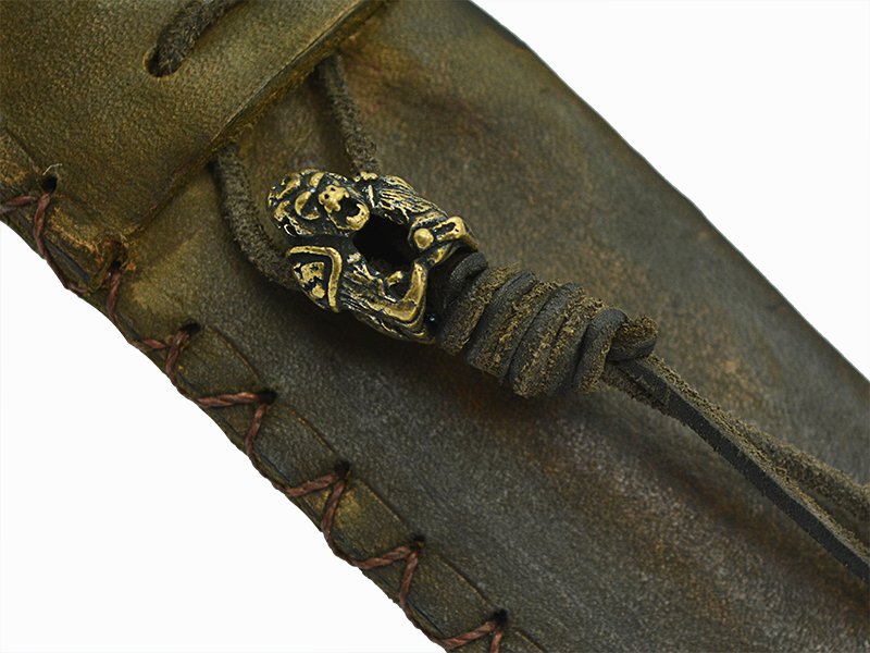Adelar Filippon faca bowie para colecionador forjada em aço damasco. Empunhadura em osso de boi, 35 cm