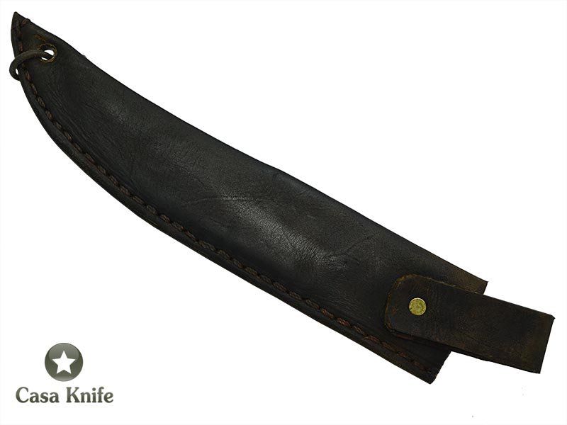 Adelar Filippon faca Bowie para colecionador forjada em Aço Damasco. Empunhadura em Rádica de Roseira Estabilizada, 36 cm.