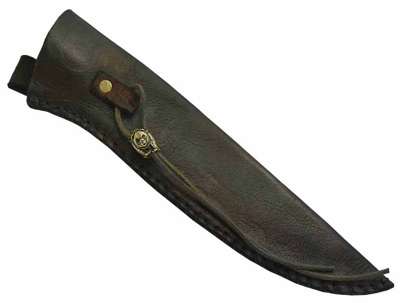 Adelar Filippon faca Bowie para colecionador forjada em Aço Damasco brut forge. Empunhadura em Spalted de plátano estabilizado, 34 cm