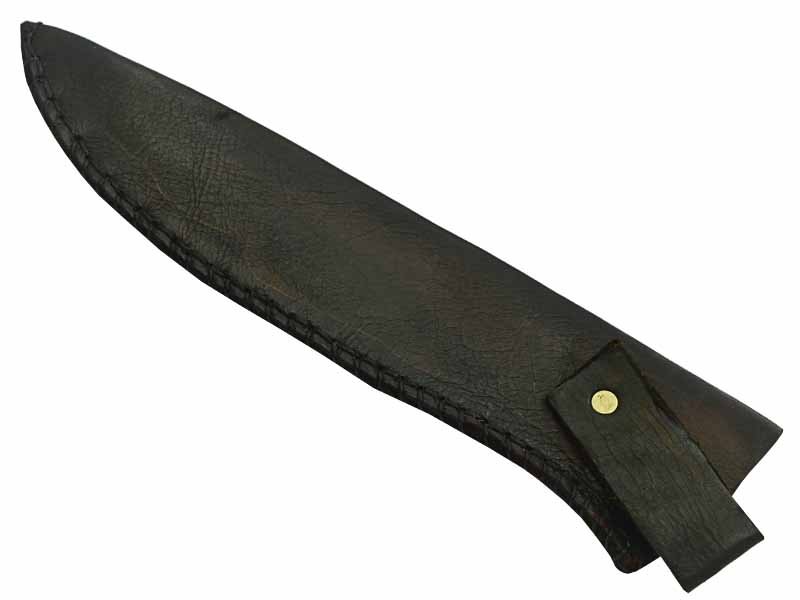 Adelar Filippon faca Bowie para colecionador forjada em Aço Damasco brut forge. Empunhadura em Spalted de plátano estabilizado, 34 cm