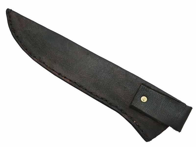 Adelar Filippon faca Bowie para colecionador forjada em Aço Damasco. Empunhadura em Spalted de plátano estabilizado, 36 cm