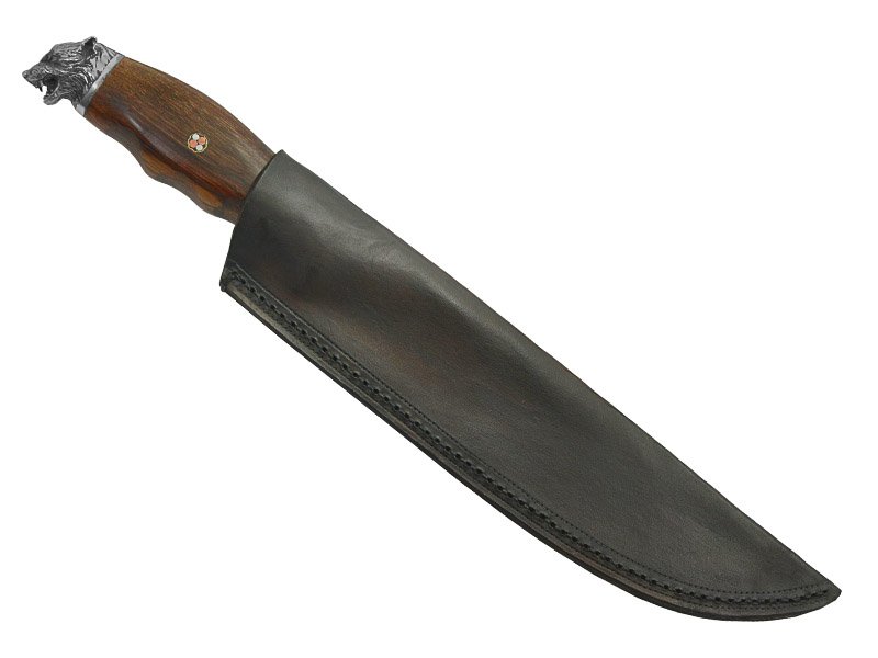 Adelar Filippon faca brüt Forge para churrasco, forjada em aço 1075. Empunhadura em nogueira, 36 cm