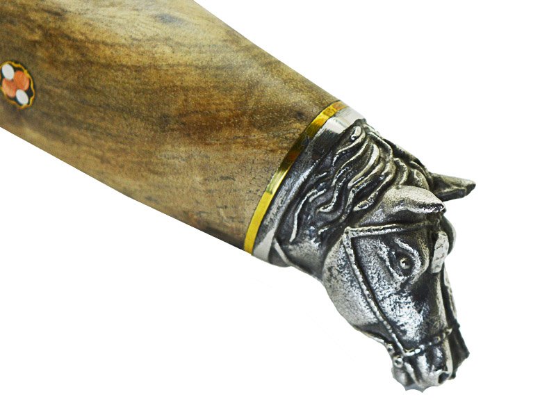 Adelar Filippon faca brüt forge para churrasco, forjada em aço 1075. Empunhadura em Nogueira Européia estabilizada, 38 cm