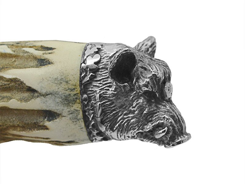 Adelar Filippon faca brüt Forge para churrasco, forjada em aço 5160. Empunhadura em chifre de cervo, 35cm