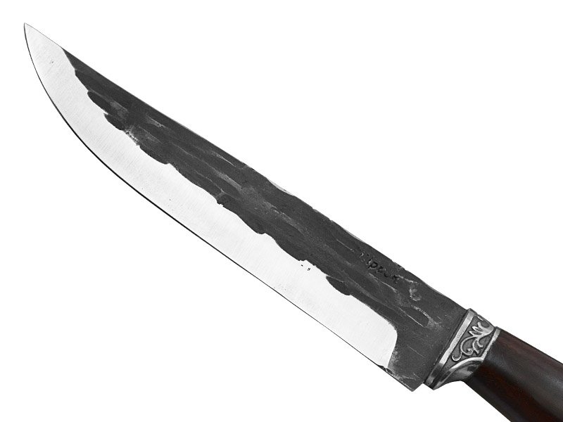 Adelar Filippon faca brüt Forge para churrasco, forjada em aço inox. Empunhadura em Sucupira, 33 cm