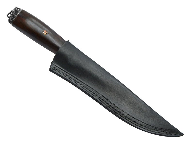 Adelar Filippon faca brüt Forge para churrasco, forjada em aço inox. Empunhadura em Sucupira, 33 cm