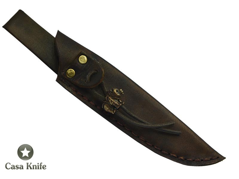 Adelar Filippon faca Brüt Forge para colecionador, forjada em aço san mai. Empunhadura em Spalted rádica de embuia estabilizada, 25 cm