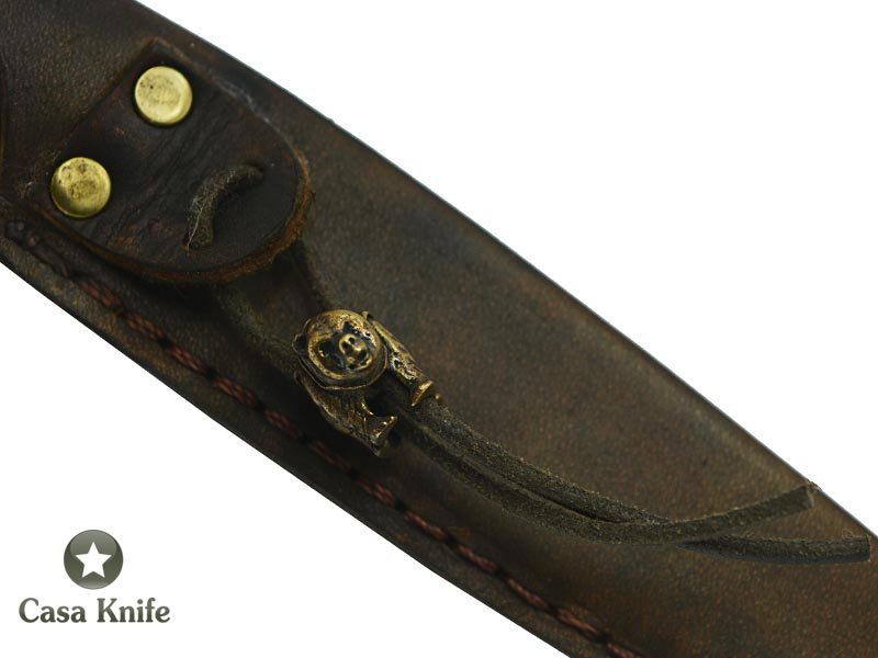 Adelar Filippon faca Brüt Forge para colecionador, forjada em aço san mai. Empunhadura em Spalted rádica de embuia estabilizada, 25 cm