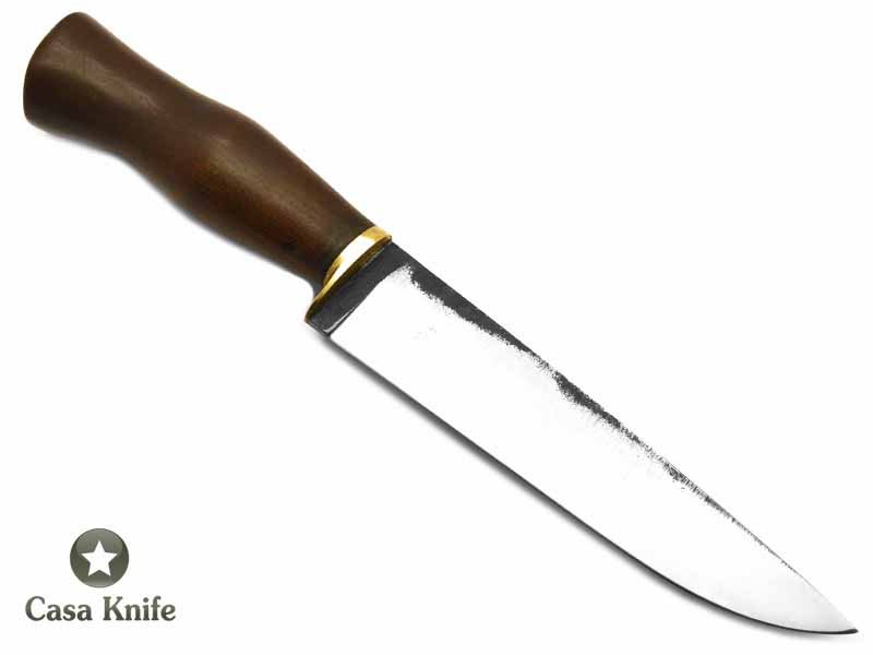 Adelar Filippon faca Brute Forge para colecionador em aço C75 com empunhadura em madeira de roxinho do Pará 28 cm