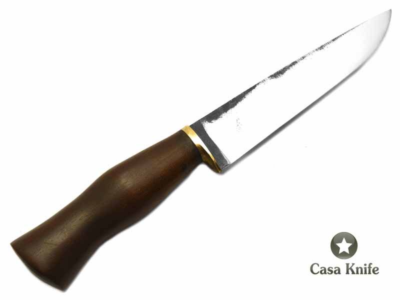 Adelar Filippon faca Brute Forge para colecionador em aço C75 com empunhadura em madeira de roxinho do Pará 28 cm