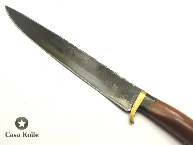 Adelar Filippon faca campeira para colecionador forjada em aço 5160 com empunhadura em angico com guajuvira, 42 cm