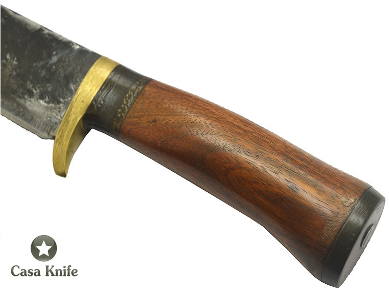 Adelar Filippon faca campeira para colecionador forjada em aço 5160 com empunhadura em angico com guajuvira, 42 cm