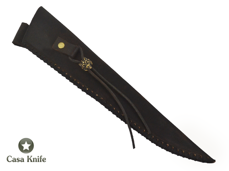 Adelar Filippon faca Cheff Brüt Forge integral para colecionador em aço de Mola de Trem, Empunhadura em Chifre de Búfalo 39cm