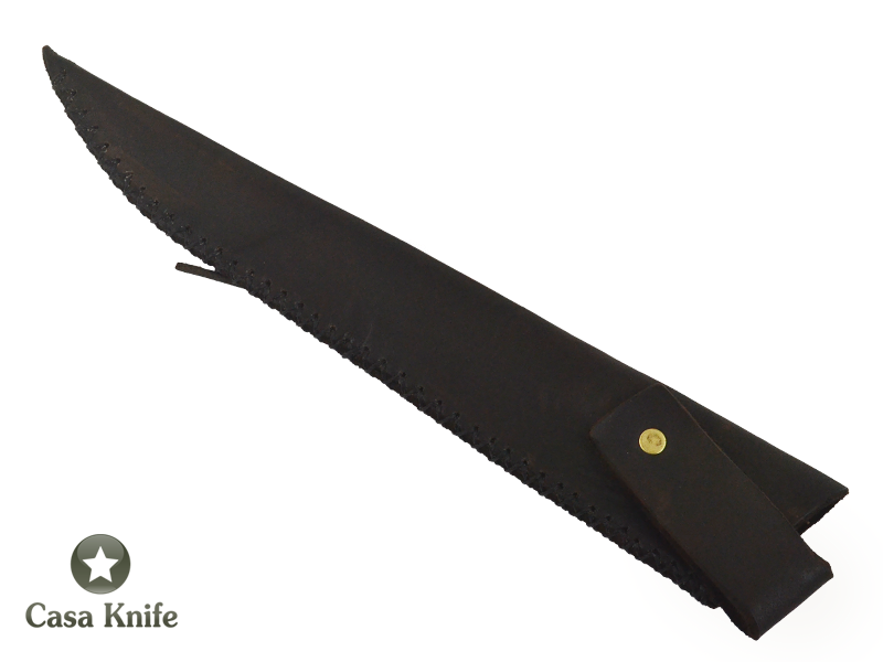 Adelar Filippon faca Cheff Brüt Forge integral para colecionador em aço de Mola de Trem, Empunhadura em Chifre de Búfalo 39cm