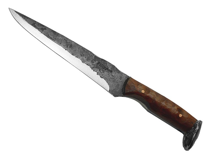 Adelar Filippon faca de prego trilho de trêm. Empunhadura em ipê, 29 cm