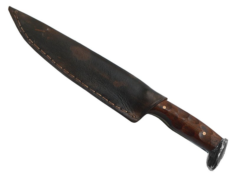 Adelar Filippon faca de prego trilho de trêm. Empunhadura em ipê, 29 cm