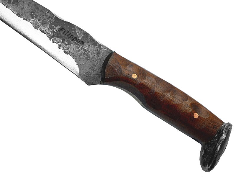 Adelar Filippon faca de prego trilho de trêm. Empunhadura em ipê, 29 cm