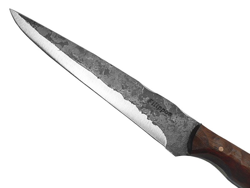 Adelar Filippon faca de prego trilho de trêm. Empunhadura em ipê, 29 cm