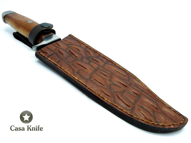 Adelar Filippon Faca Bowie para colecionador em aço inoxidável com empunhadura em Imbuia 32 cm