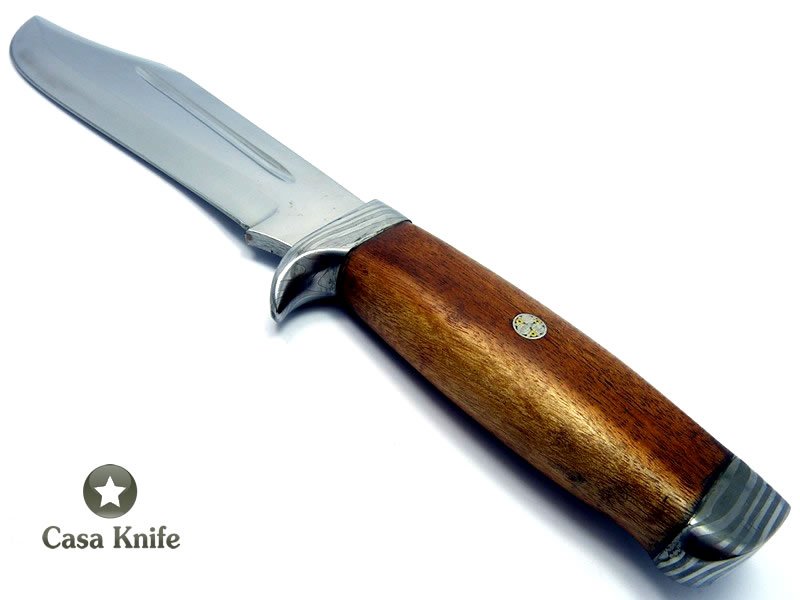 Adelar Filippon Faca Bowie para colecionador em aço inoxidável com empunhadura em Imbuia 32 cm