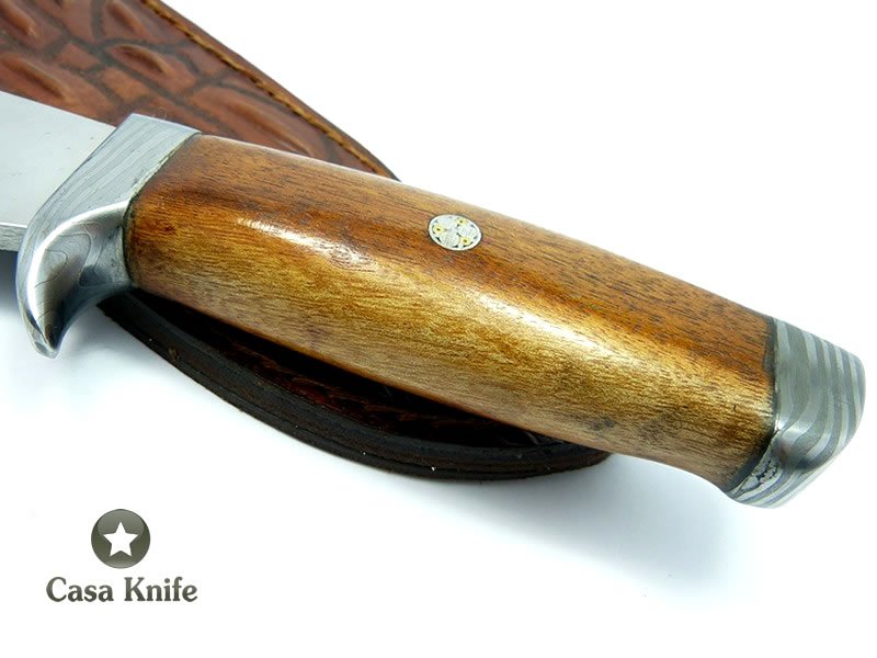 Adelar Filippon Faca Bowie para colecionador em aço inoxidável com empunhadura em Imbuia 32 cm