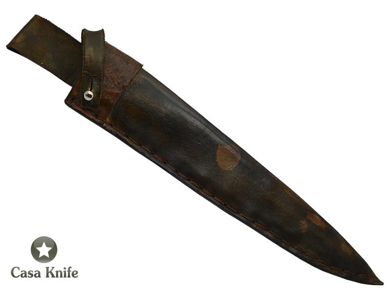 Adelar Filippon faca javalizeira brüt forge para colecionador, forjada em aço 5160. Empunhadura em madeira de Angico, 37 cm
