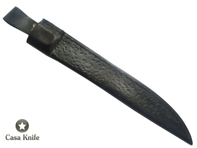 Adelar Filippon Faca Javalizeira para colecionador forjada em aço C75, com empunhadura em madeira cumaru, 42 cm