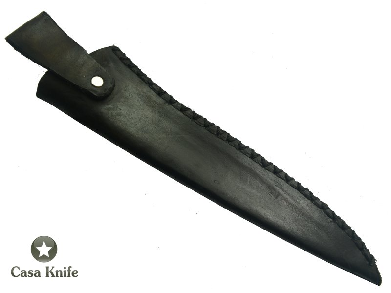 Adelar Filippon Faca Javalizeira para colecionador forjado em aço Damasco 15N20 - 1095 - 58 HCR - 288 camadas. Empunhadura em Spalted Platano, 35 cm