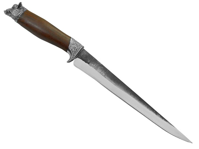 Adelar filippon faca javalizeira para colecionador forjado em aço 5160. Empunhadura em imbuia, 40 cm