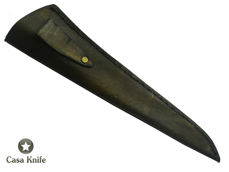 Adelar Filippon faca javalizeira para colecionador forjado em aço 5160. Empunhadura em Cipreste estabilizado, 40 cm