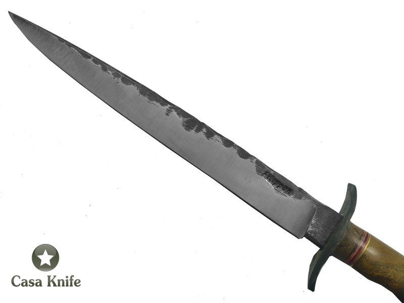 Adelar filippon Faca javalizeira para colecionador forjado em aço 5160. Empunhadura em Ibuia, 39cm