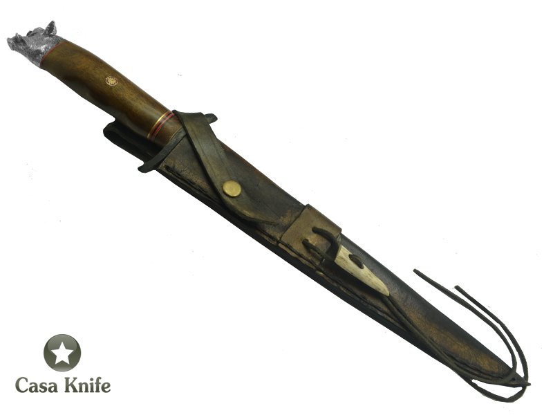 Adelar filippon Faca javalizeira para colecionador forjado em aço 5160. Empunhadura em Ibuia, 39cm