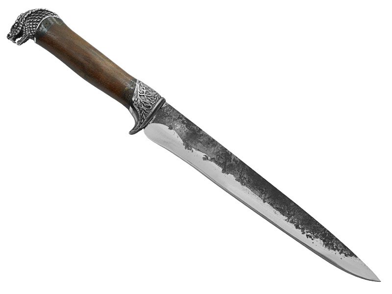 Adelar filippon faca javalizeira para colecionador forjado em aço 5160. Empunhadura em imbuia, 37 cm