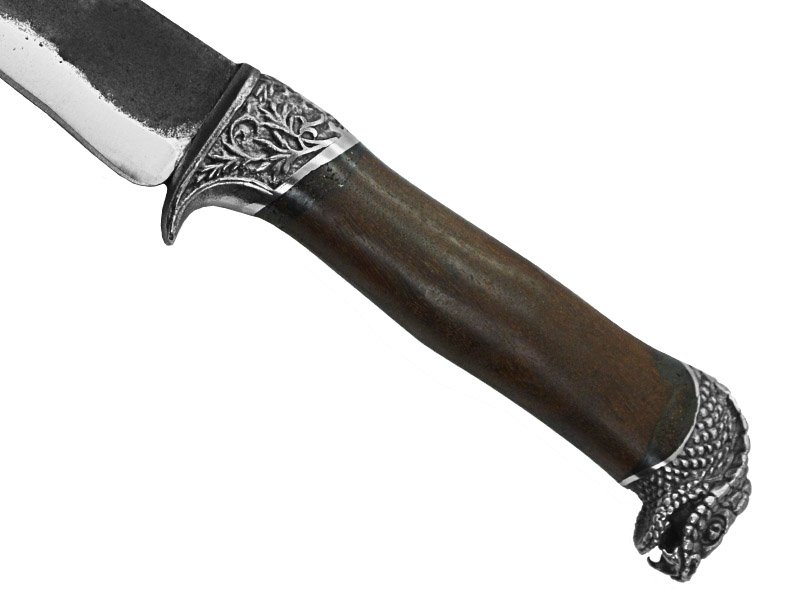 Adelar filippon faca javalizeira para colecionador forjado em aço 5160. Empunhadura em imbuia, 37 cm