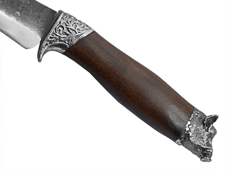 Adelar filippon faca javalizeira para colecionador forjado em aço 5160. Empunhadura em imbuia, 40 cm