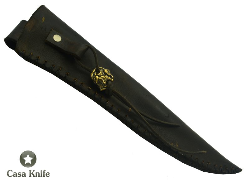 Adelar Filippon faca para churrasco para colecionador fojado em aço damasco torcido 15N20 / 1095 / 58 HCR / 120 camadas. Empunhadura em Spalted Platano, 36 cm