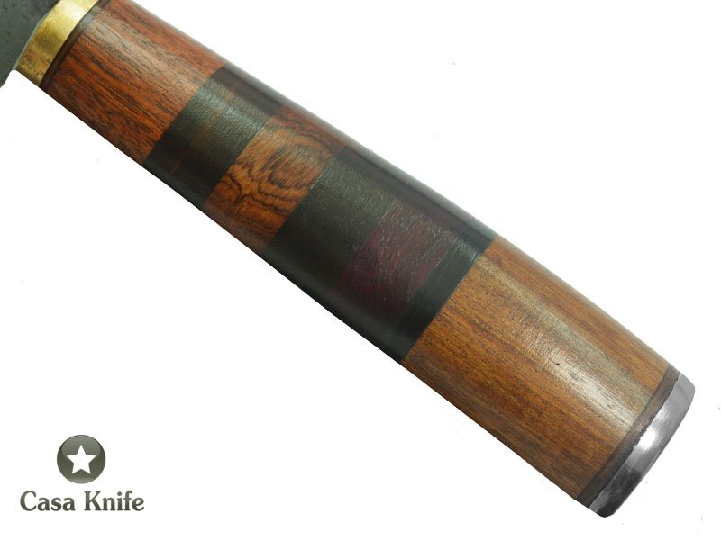 Adelar Filippon Faca para churrasco para colecionador forjada em aço 1070, com empunhadura em Angico, Ébano, Pau - Ferro, Rochinho e Louro, 33 cm